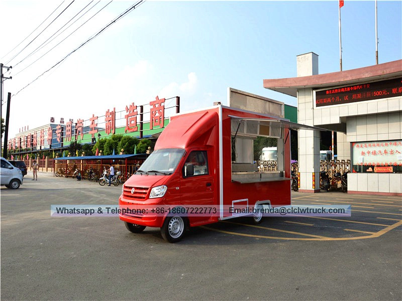 มัลติฟังก์ชั่ Dongfeng มินิรถบรรทุกอาหารมือถือ
