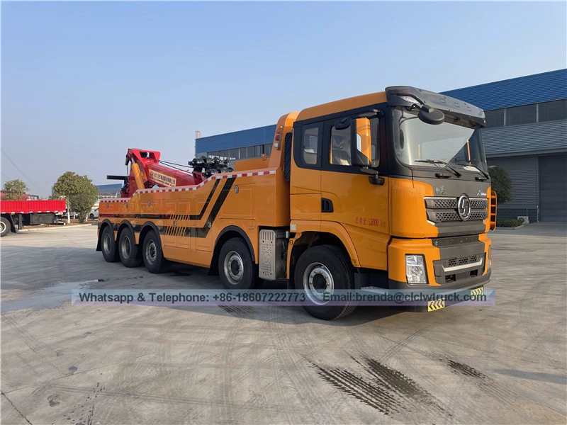 China Hot sale Shacman 40 tons  heavy duty road wrecker/towing truck recovery truck with rotation boom manufacturer