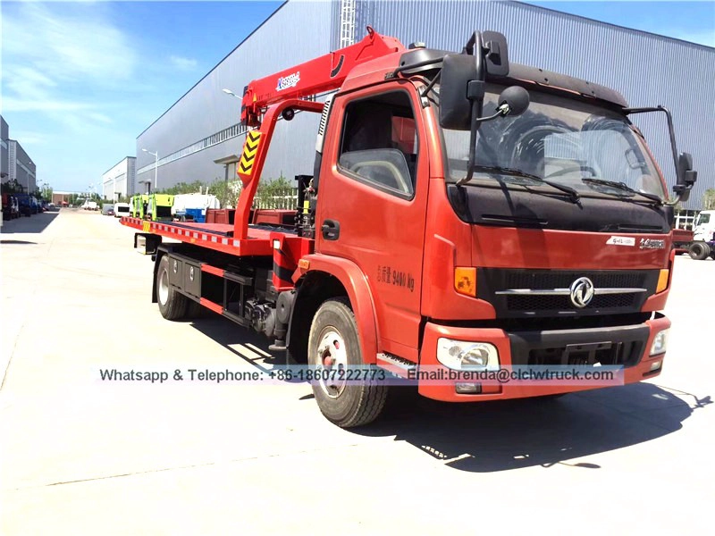 Dongfeng Tow Truck 4ton com guindaste, fornecedor de veículos de reboque, fabricante de veículos de recuperação China