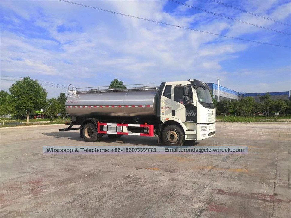 FAW अछूता दूध टैंक ट्रक 8000L-10000L दूध परिवहन ट्रक