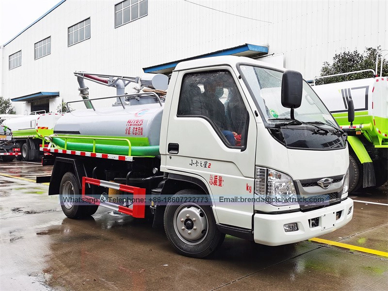 Foton 3000liters petit camion d'aspiration fécale à vendre