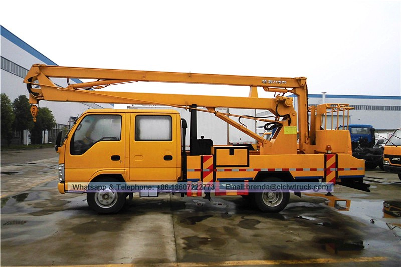 Proveedor de carretilla elevadora de cangilones ISUZU de doble cabina de 12 a 30 metros