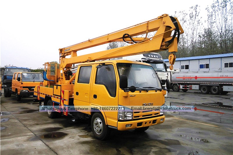 Proveedor de carretilla elevadora de cangilones ISUZU de doble cabina de 12 a 30 metros