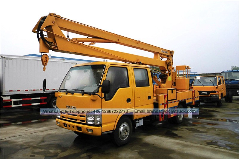 Proveedor de carretilla elevadora de cangilones ISUZU de doble cabina de 12 a 30 metros