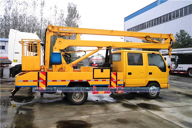 Proveedor de carretilla elevadora de cangilones ISUZU de doble cabina de 12 a 30 metros