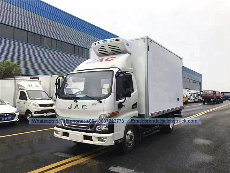 JAC 3-8T 4x2 Camión de carga del refrigerador