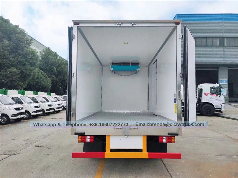 Pembekal trak peti sejuk JMC China, trak kargo peti sejuk 5 tan, trak kargo peti sejuk 4x2, enjin diesel trak peti sejuk