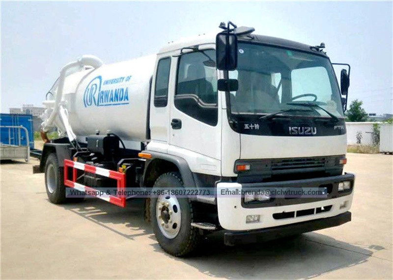 जापानी ISUZU 4x2 वैक्यूम ट्रक 10000L वैक्यूम सीवेज सक्शन ट्रक मूल्य वैक्यूम टैंकर ट्रक