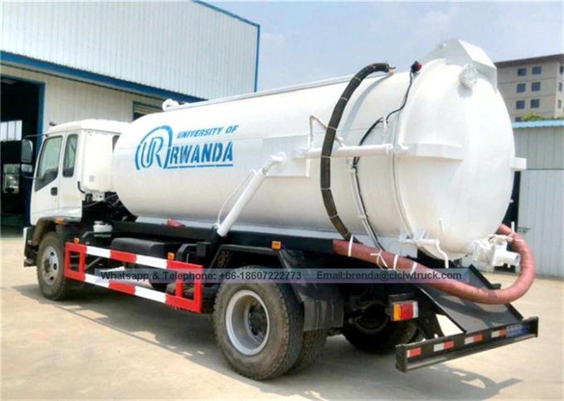 जापानी ISUZU 4x2 वैक्यूम ट्रक 10000L वैक्यूम सीवेज सक्शन ट्रक मूल्य वैक्यूम टैंकर ट्रक