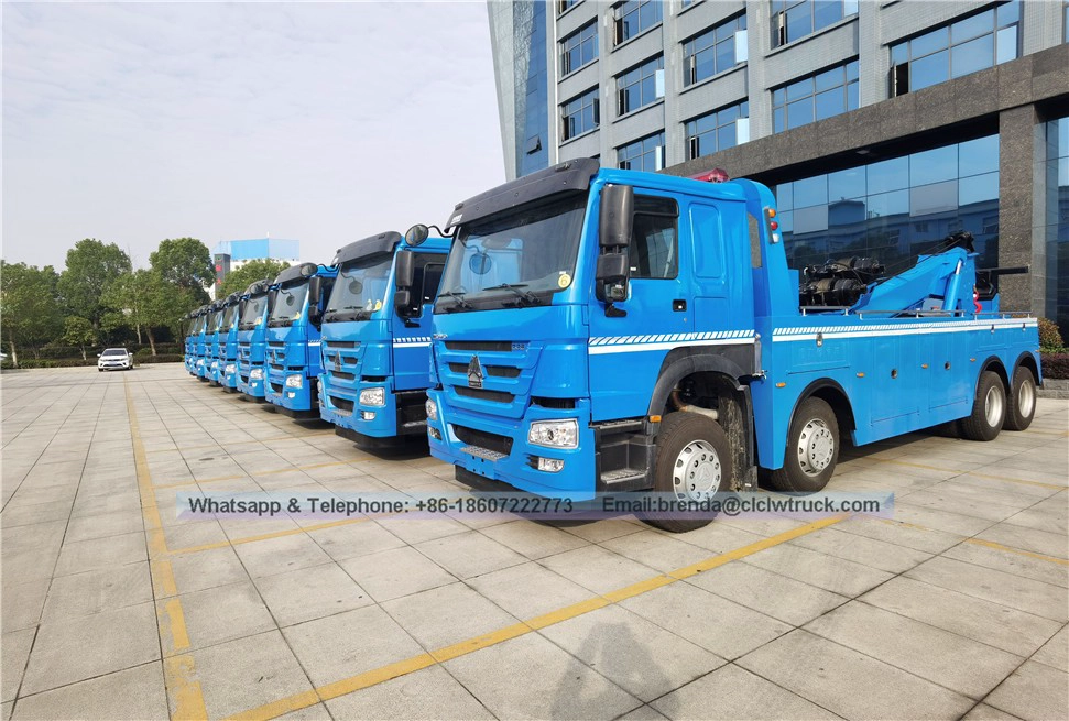 Sinotruk howo 25 tonelada mabibigat na tungkulin rotator wrecker truck para ibenta