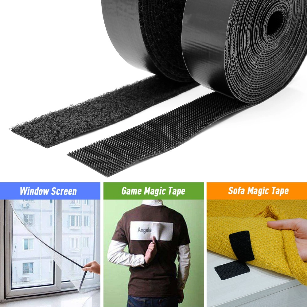 Hook loop closures strong adhesive pads self adhesive fastener hook and loop tape for curtains