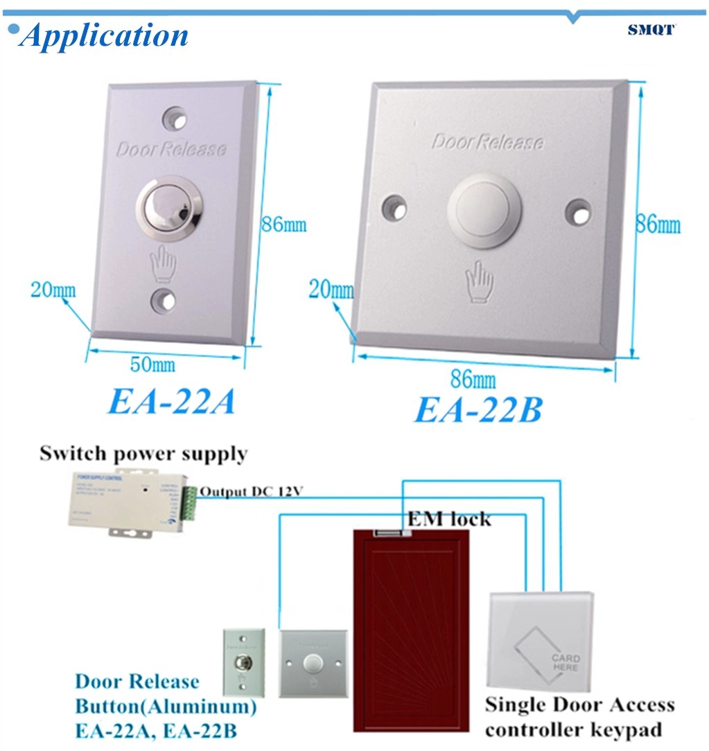 Aluminum panel door release/switch button