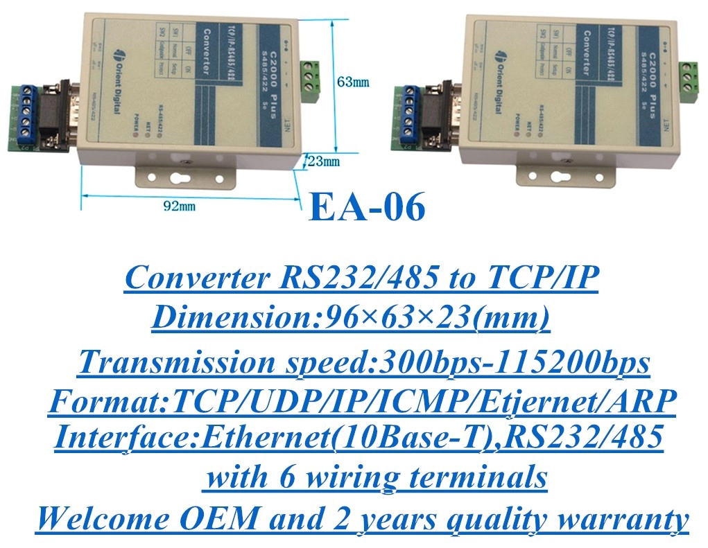 Data transmission converter RS232/485 to TCP/IP EA-06