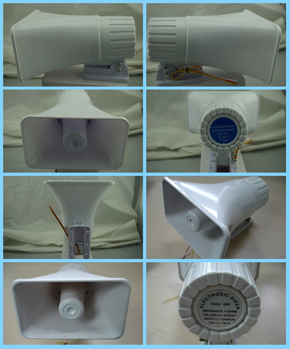 White color wired electric alarm siren from shenzhen alarm siren manufacturer