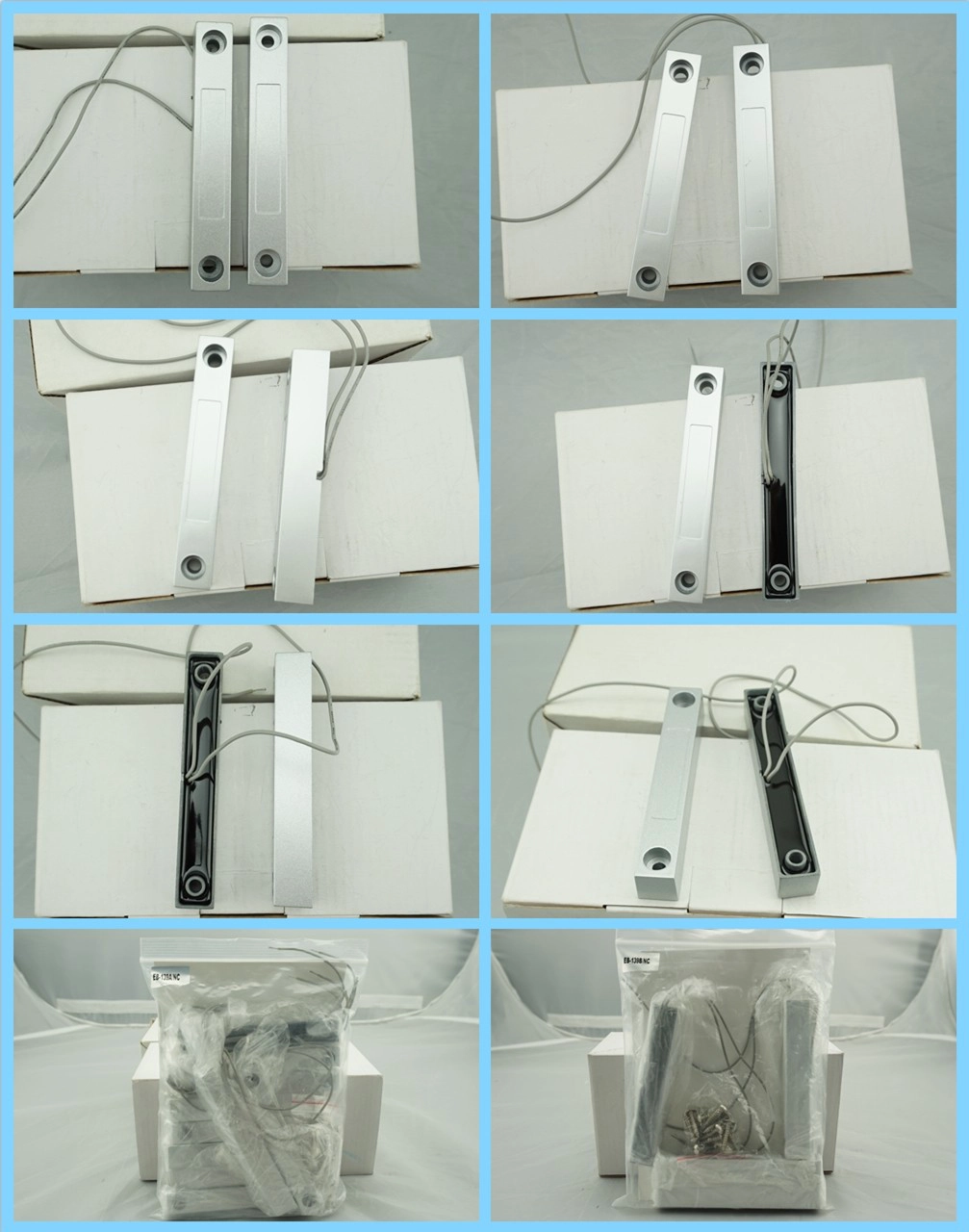 Grey wired magnetic contact sensor EB-139