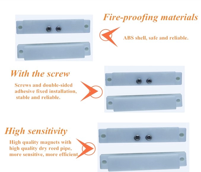 EB-140 Magnetic contact, Door sensor, window, switch, reed,tamper switch Fire retardant ABS housing with double sided tape door sensor switch normally closed magnetic switch