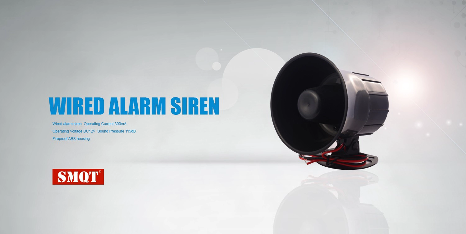 Black wired electric alarm siren from shenzhen alarm siren manufacturer