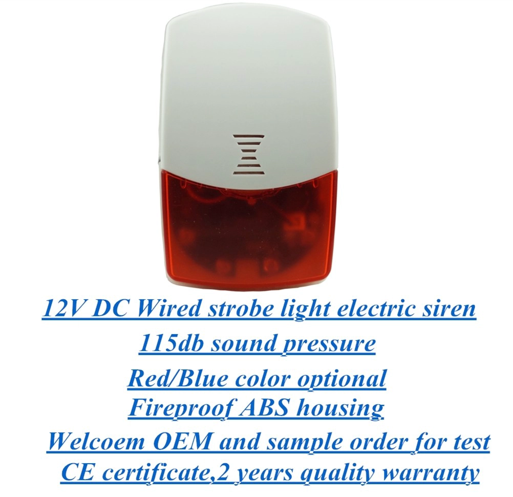 Wired electric strobe light siren for home safe