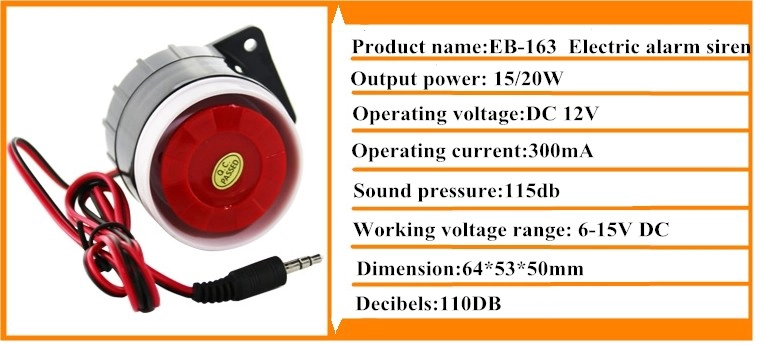 EB -163 Electric Siren,alarm siren,emergency siren,electronic horn,Electric Siren,siren,gsm alarm siren,security alarm system siren