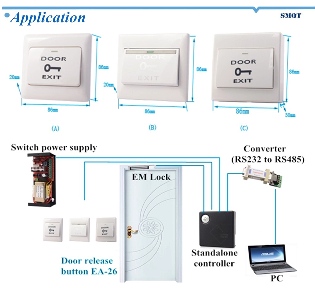 Plastic door release/switch button