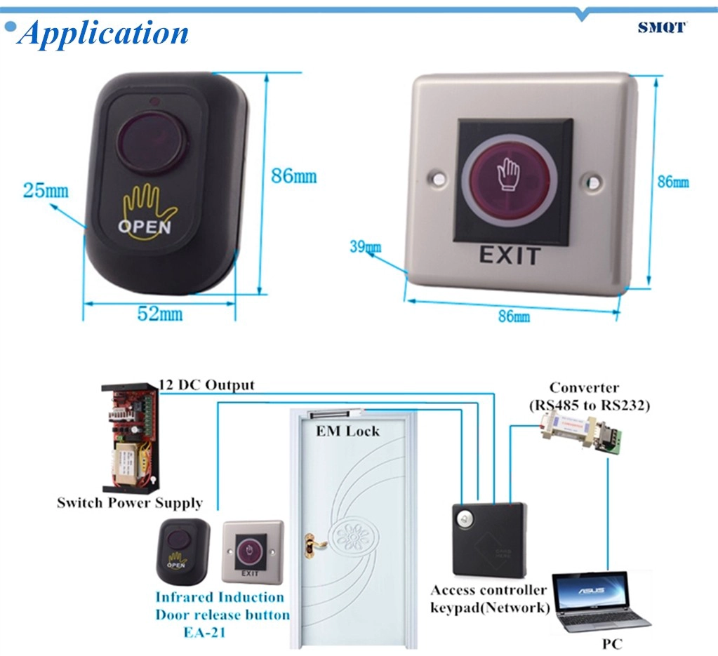 Infrared induction door switch button