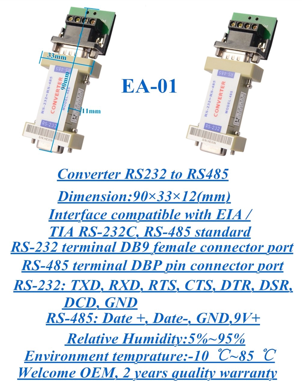 Converter RS232 to RS485 EA-01