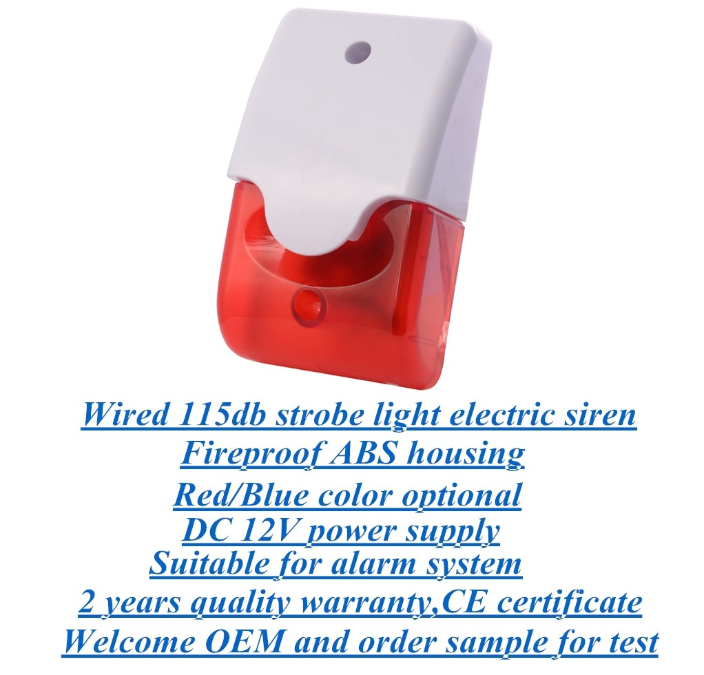 12V DC wired strobe light electric alarm siren