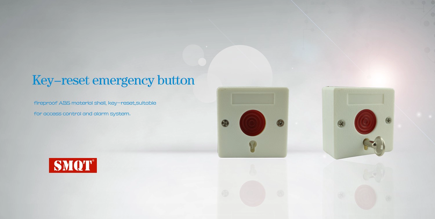 Metal key-reset mini size emergency button for alarm system and access control system