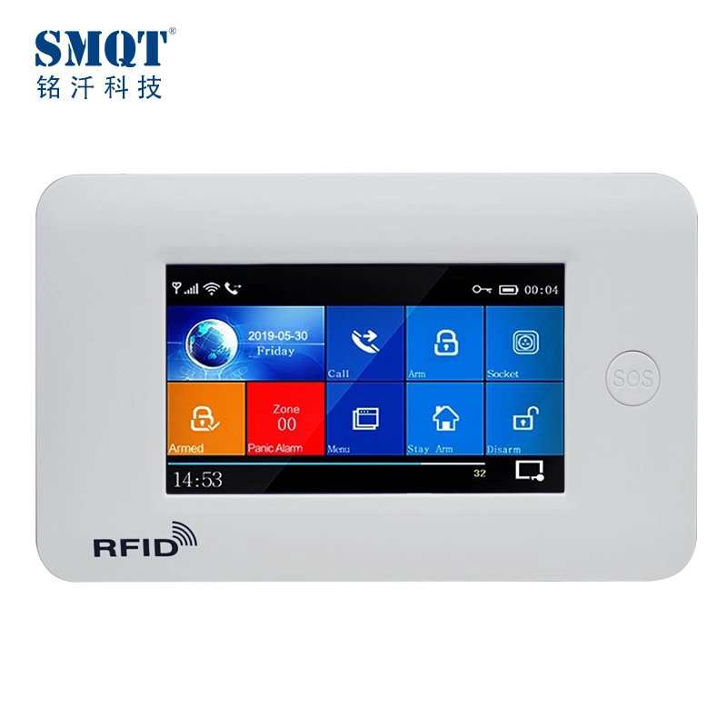 Kit sistema di allarme di sicurezza domestica wireless WIFI GSM touchscreen da 4,3 pollici