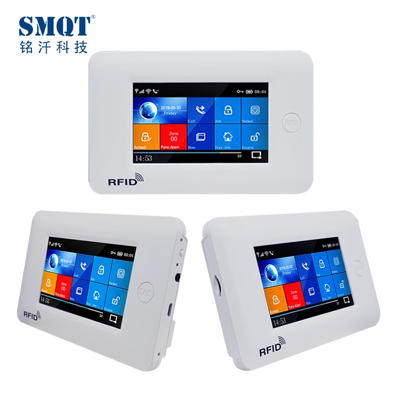 Kit sistema di allarme di sicurezza domestica wireless WIFI GSM touchscreen da 4,3 pollici
