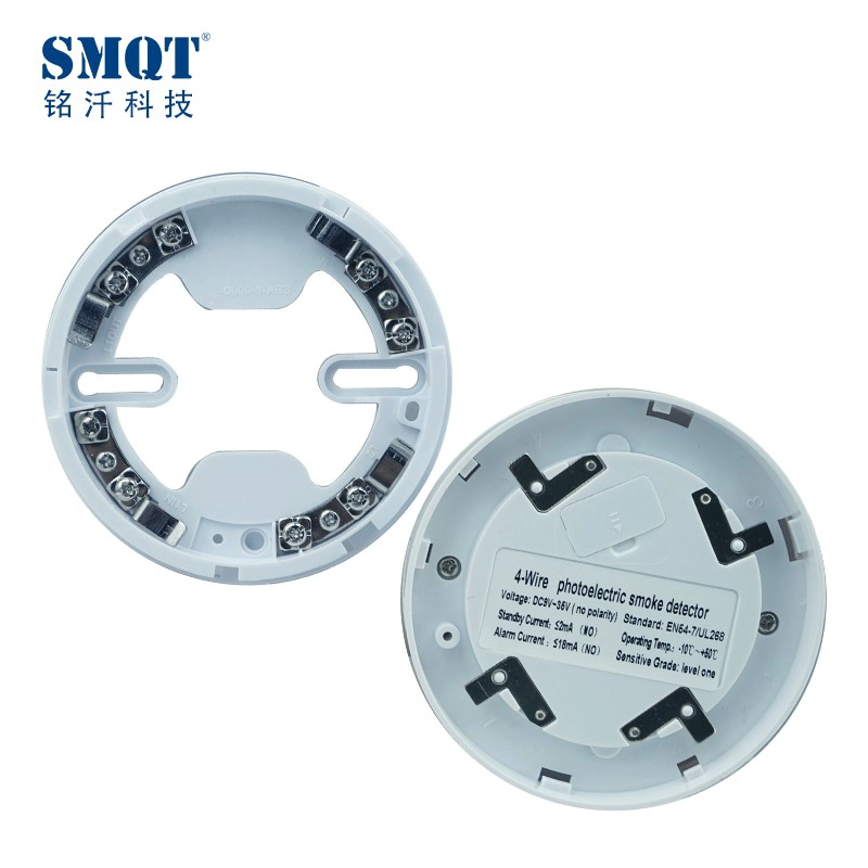 Detector de humos fotoeléctrico de 9 ~ 35V CC de 4 hilos conforme a la norma EN54 UL para el sistema de alarma contra incendios