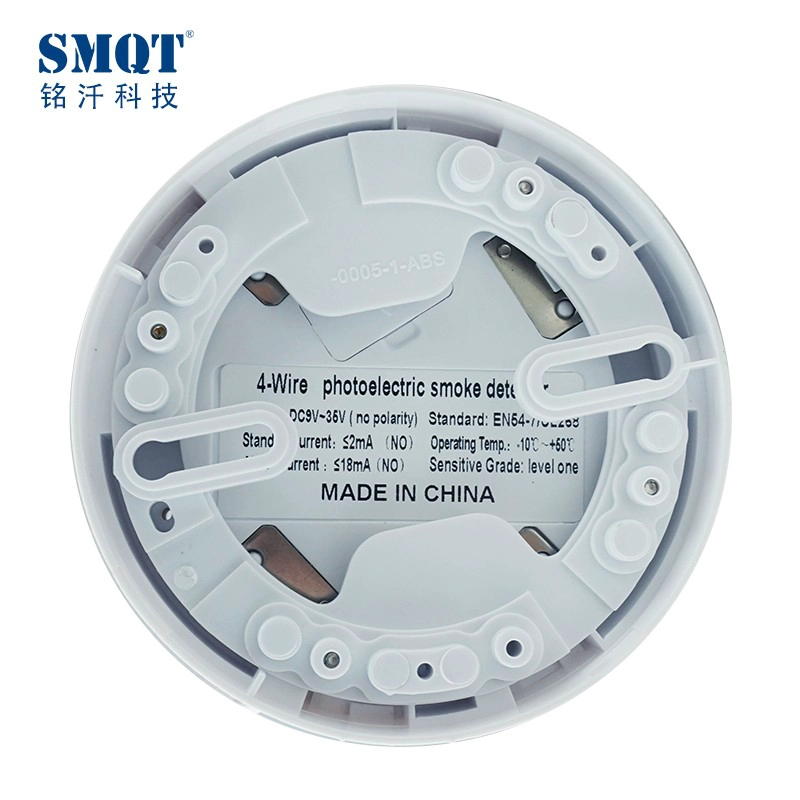 9-35v 4 wired fire smoke detector for fire panel and alarm system