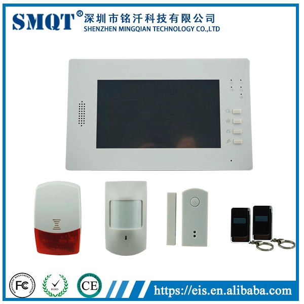EB-839 Plataforma de operação visualizada 7 polegadas Touch Screen sem fio de segurança doméstica gsm sistema de alarme de discagem automática