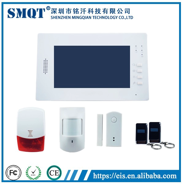 EB-839 Plataforma de operação visualizada 7 polegadas Touch Screen sem fio de segurança doméstica gsm sistema de alarme de discagem automática