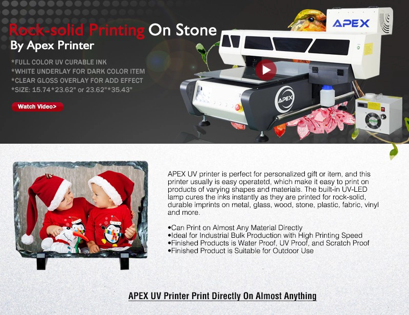 Rock-solid printing on ston by apex uv printer