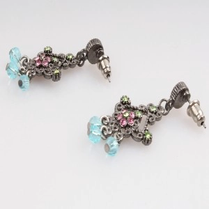 China Cheap chinese ladies crystal charm alloy jewelry dangle earring E30093 manufacturer