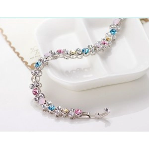 China China OEM fashion jewelry factory private label 925 sterling silver / brass bead Austrian crystal charm bracelet manufacturer