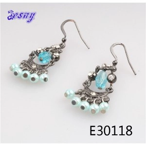 China China wholesale sun and moon silver cheap pearl bead earring E30118 manufacturer