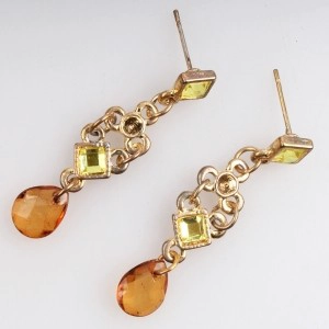China Clear plastic stone crysyal dangling chains earrings E30184 manufacturer