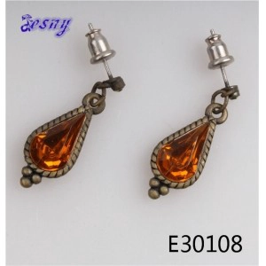 Cina Color change gold for girls cubic zirconia earrings designs E30108 produttore