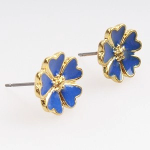 Colorful flower shaped beautiful for lady stud earrings designs E30088