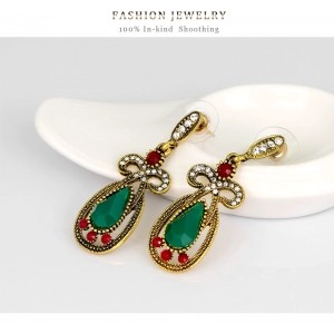 Famous wholesale fashion stud earrings for women small retro diamond multicolor gemstone earrings female