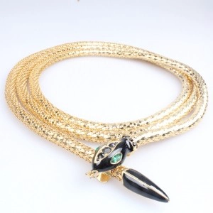 Κίνα Indian python snake skin 2014 new fashion golden metal belt BT60056 κατασκευαστής