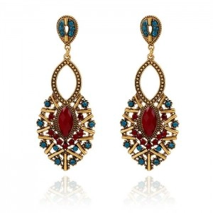 China Jewelry Fancy designer exotic earrings for women Rhinestone dangle earrings manufacturer
