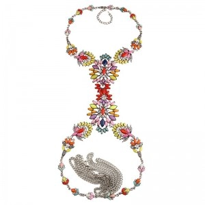 Cina Ladyfirst 2018 New Long Body Statement  Crystal Long Pendants Statement Rhinestone Necklace produttore