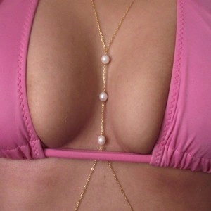 China Long pearl sexy body necklace 18k italian new design gold chain BDJ5304 manufacturer