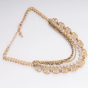 Multi Layeres Multi Type Mixed Chains Necklaces