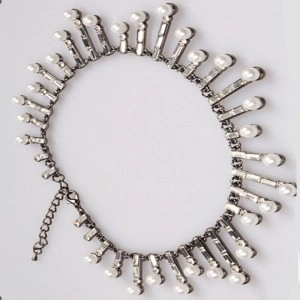 China New fashion jewelry tassel choker pearl necklace N90008 manufacturer