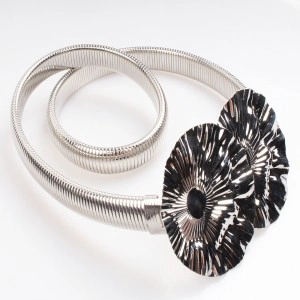 China Silver plated patterns Martial arts spiral metal belt BT60047 manufacturer
