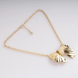 China cheap butterfly ties chains gold statement necklace N90348 manufacturer